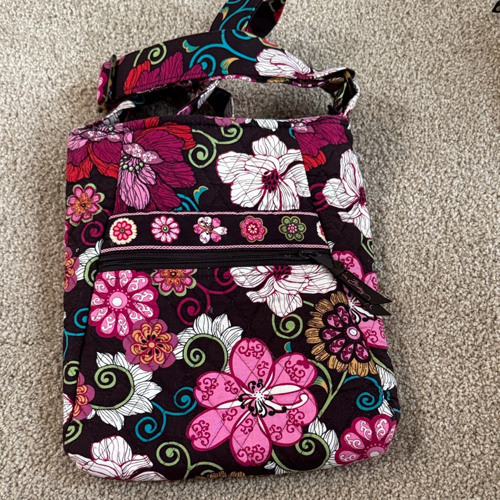 Vera Bradley Pink and White Floral Crossbody Bag